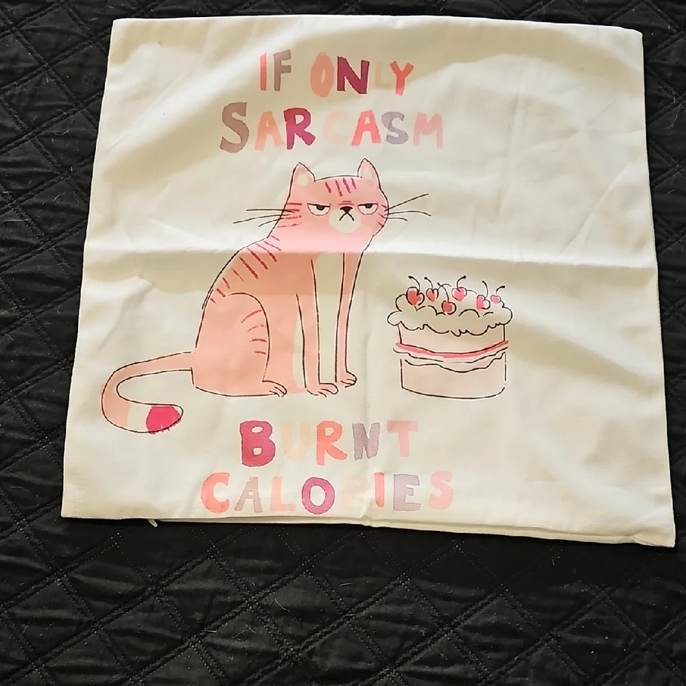 Nwt Cat Print Pillow Cover 18x18
